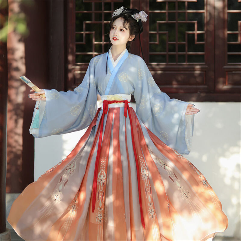 ชุด Hanfu ชุดฮั่นฝูผู้หญิงจีนดั้งเดิมชุดชุดคอสเพลย์ผู้หญิงฮาโลวีนชุดสีเขียว Hanfu โบราณสำหรับผู้หญิง