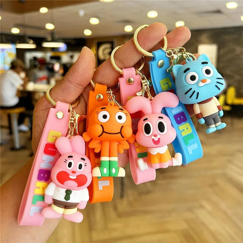 Wholesale Cartoon Game Action The Amazing World of Gumball keychain Doll Model Toy The Amazing World of Gumball keychain
