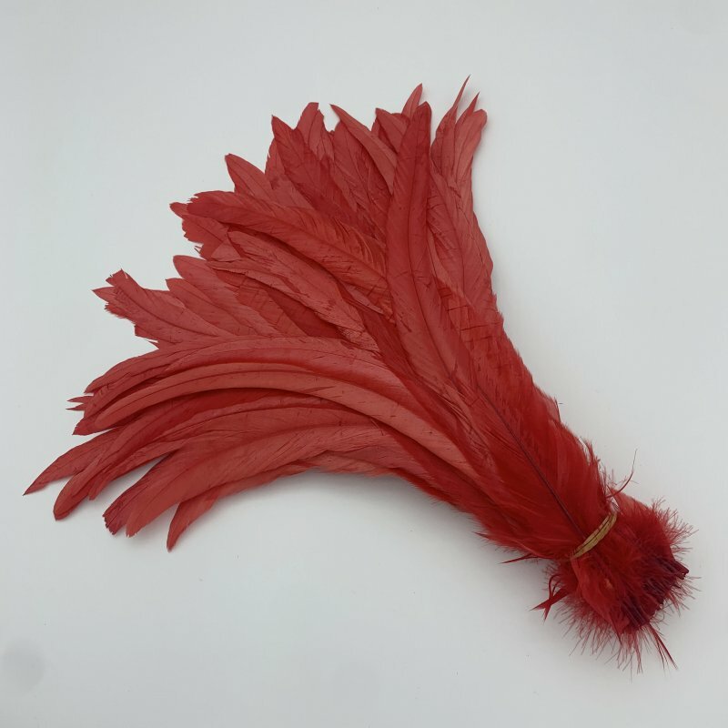 100 szt. Hurtowe ogon koguci pióra 25-45CM /10-18 cali naturalne pióropusze czarne czerwone DIY kogut odzież biżuteria akcesoria imprezowe