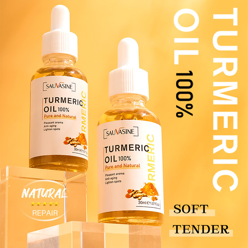 Professional 100% Turmeric Oil Anti Aging Wrinkle Whitening Serum Reduce Fine Lines Dark Spot Brightening Face Lighten For Women