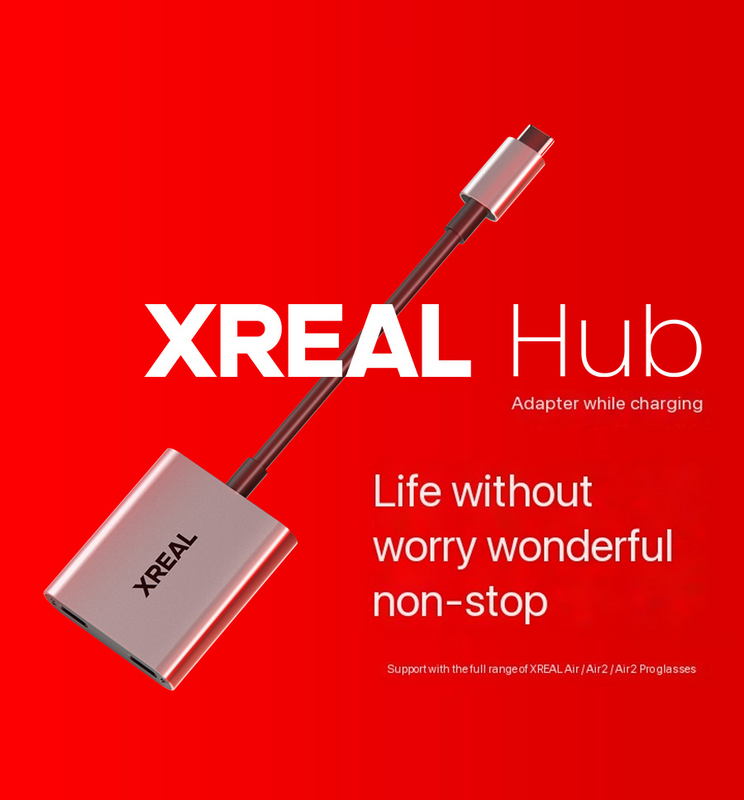 Адаптер для быстрой зарядки XREAL Hub 120 Гц, 2 в 1, USB-C PD, портативный видеоадаптер для XREAL AIR/AIR2 Glasses Switch PS4 PS5, конвертер