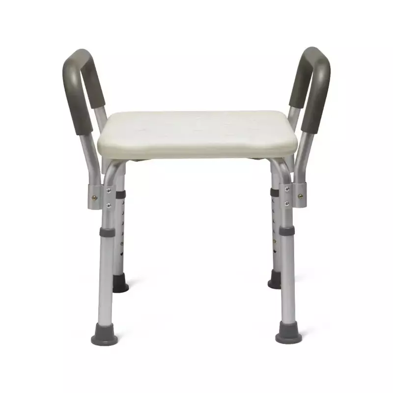Medline krzesełko do kąpieli z wyściełanym podłokietnikiem, wysokość regulowane nogi