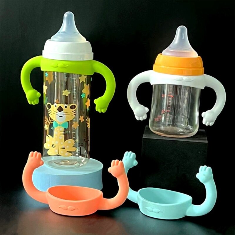 Baby Bottle Handle Silicone Baby Bottle Holder with Easy Grip Handles to Hold Their Own Bottle Used for 2.17" to 2.62"