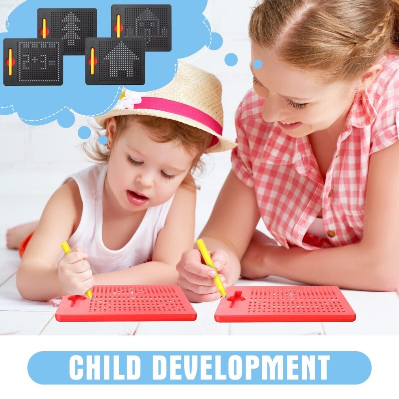 Magnetic Tablet Magnet Pad Drawing Board Steel Bead Stylus Pen Bead Learning Educational Writing Toys Children's Birthday Gifts