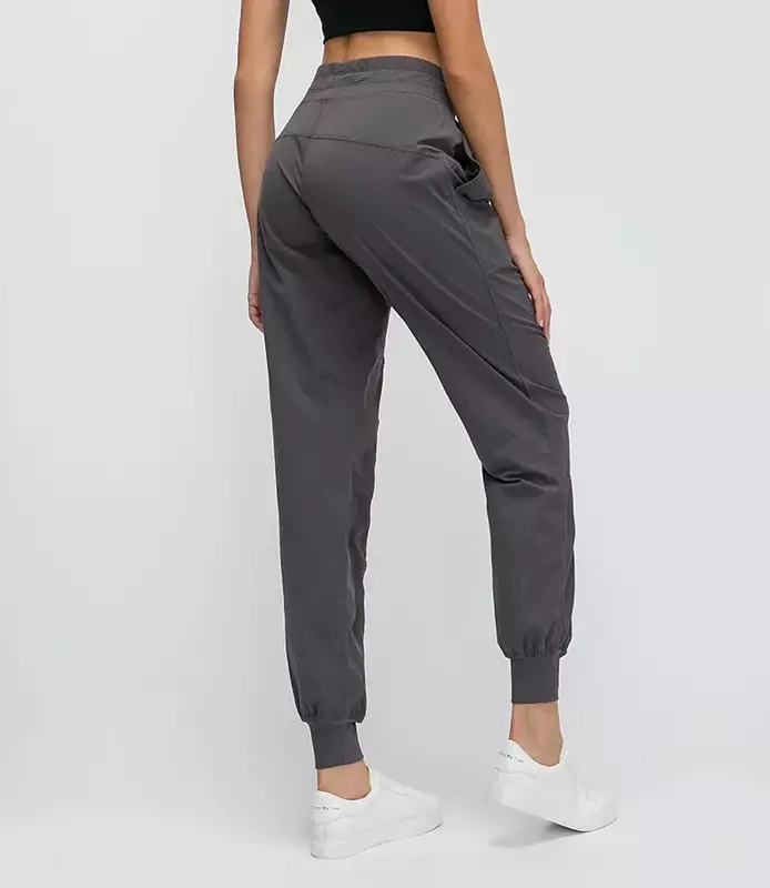 LU-Pantalones deportivos con cordón para mujer, pantalón de pierna ancha, de secado rápido, para Yoga, gimnasio, correr