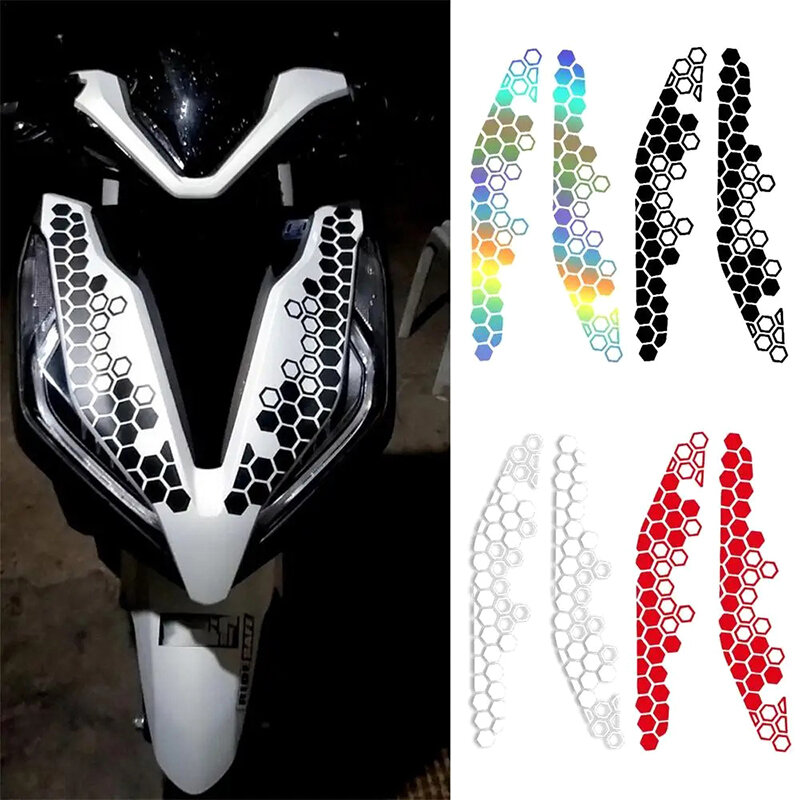 Motorrad Waben abziehbilder reflektierende Aufkleber mehrfarbige dekorative Aufkleber Motorrad Stoßstange Ornament Modifikation Zubehör