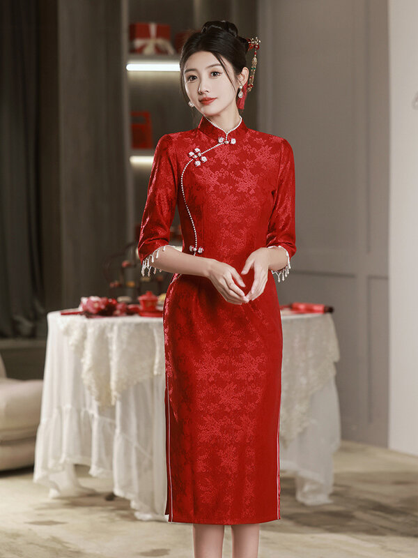 ชุดกี่เพ้าผู้หญิงใหม่ฤดูร้อนสไตล์สไตล์จีนชุดชุดประจำชาติสวยสง่าสำหรับเด็กสาวทุกวัน