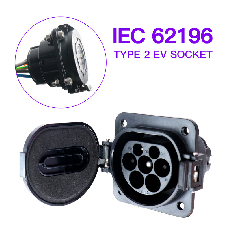 Adaptateur de charge pour véhicule électrique, câble de chargeur EV, 16A, 32A, type latéral EVSE 2, IEC 62169-2, prise Mennekes