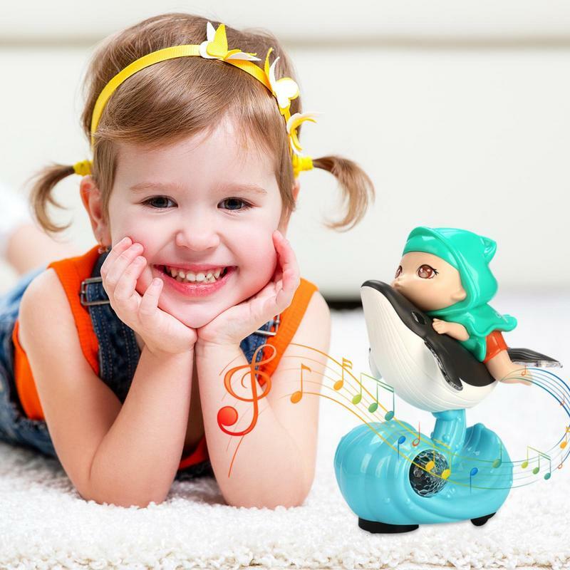 子供、ウォーキング、移動、電子教育玩具、子供のギフト、誕生日のための照明アップインタラクティブなクジラの人形