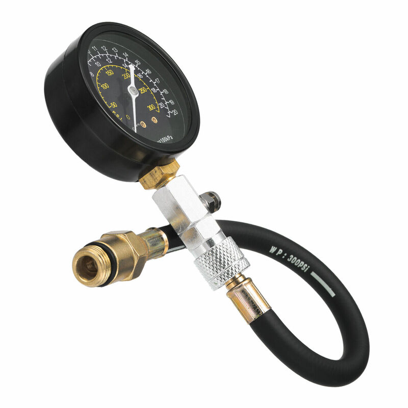 シリンダー圧縮計圧力計,50-300 psi (0-21kg/cm2) の診断ツールキット,14mm/18mmシャインプラグスレッドに適合