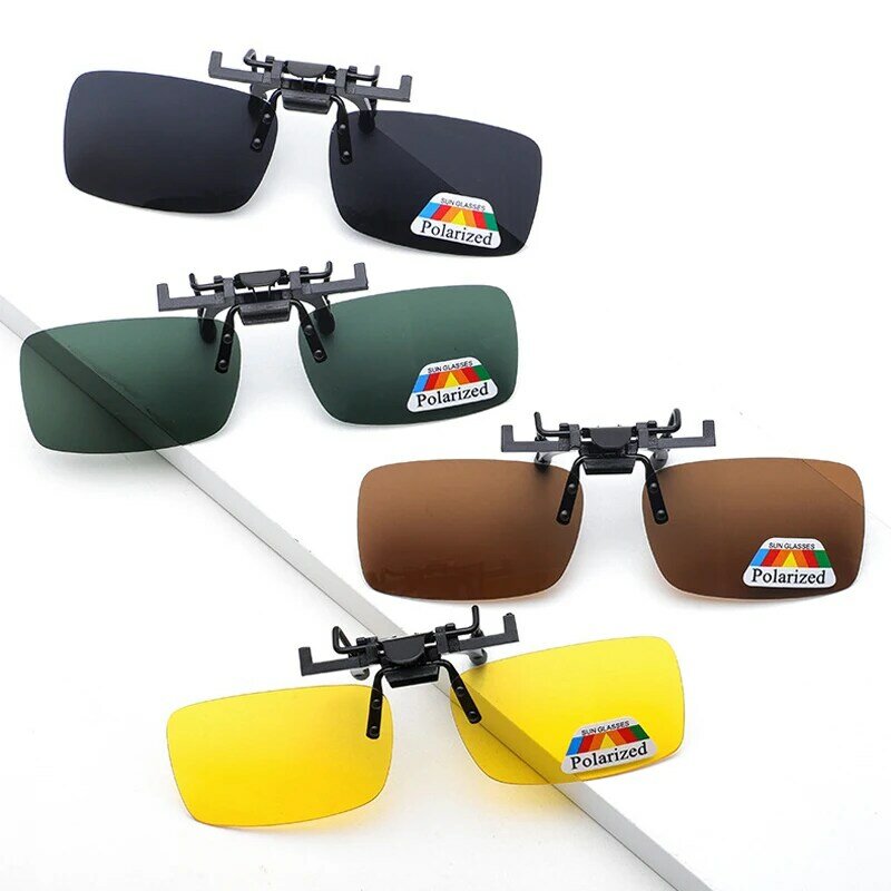 Polarized Sunglasses Clips Glasses Clip Driving Night Vision Eyeglasses UV400 Outdoor Shades High Definition Sun Glasses