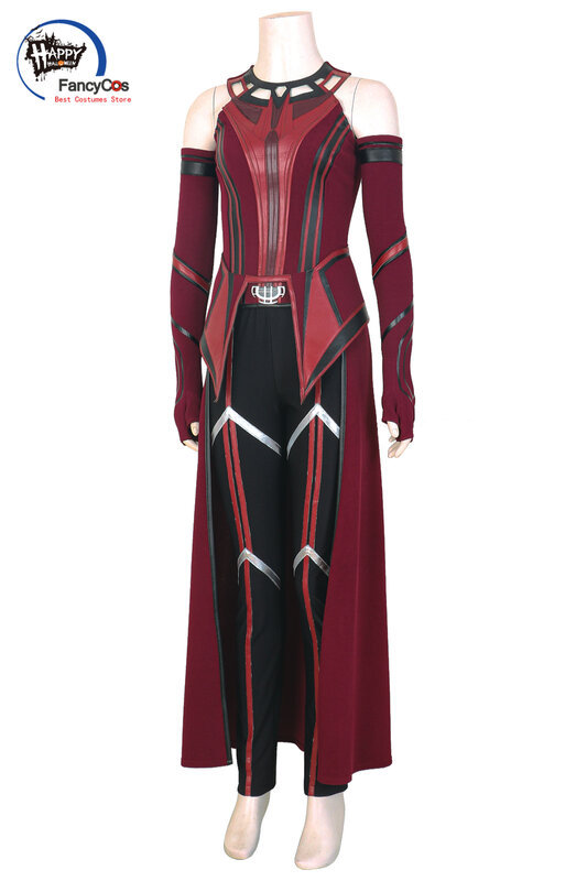 Disfraz de bruja Scarlet de Wanda Vision, Maximoff, traje de Carnaval de Halloween, máscara hecha a medida