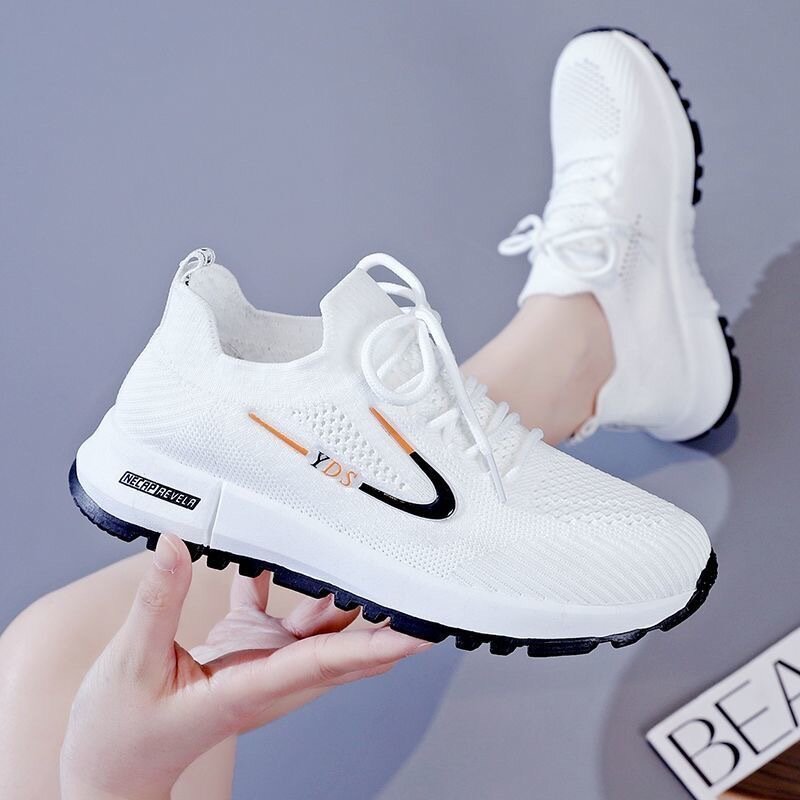 2023 Summer Women's Shoes Fly Woven Mesh Casual Sports Shoes Professional Running Shoes Super Light Student Shoes Female