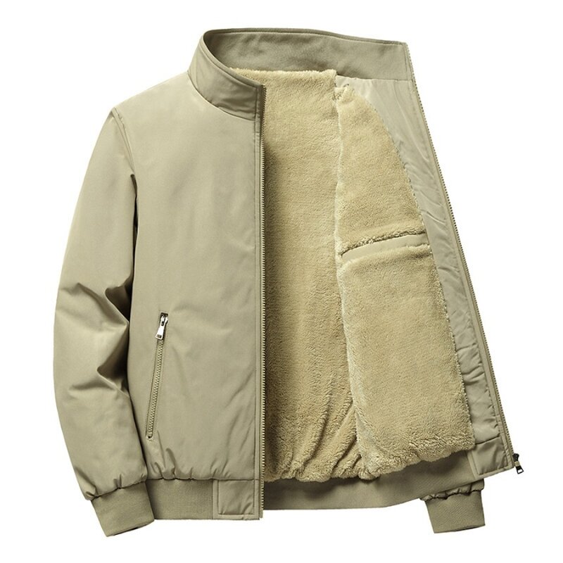 2023 Men's Warm Bomber Jacket Autumn Winter Oversized Casual Streetwear Thick Warm Fleece Parkas Coat Windbreaker Jackets Men