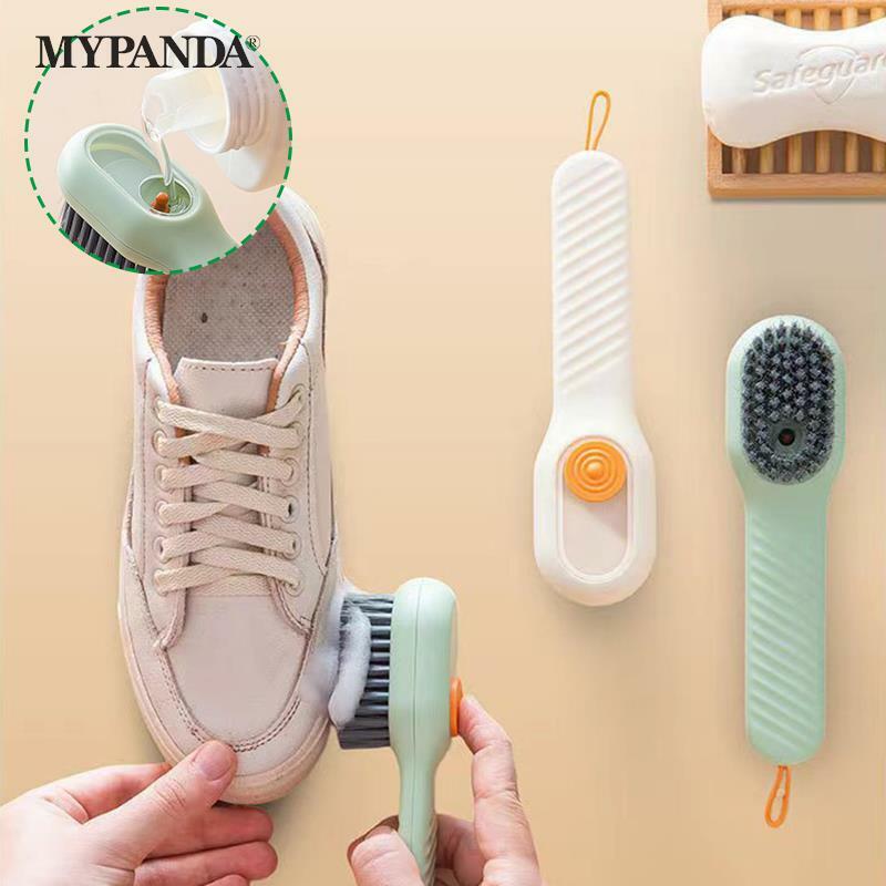 Multifuncional Soft-Cerdas Shoe Brush Liquid Brushes Escova Long Handle Automatic Filling Clothes Cleaing Clothing Board Tool