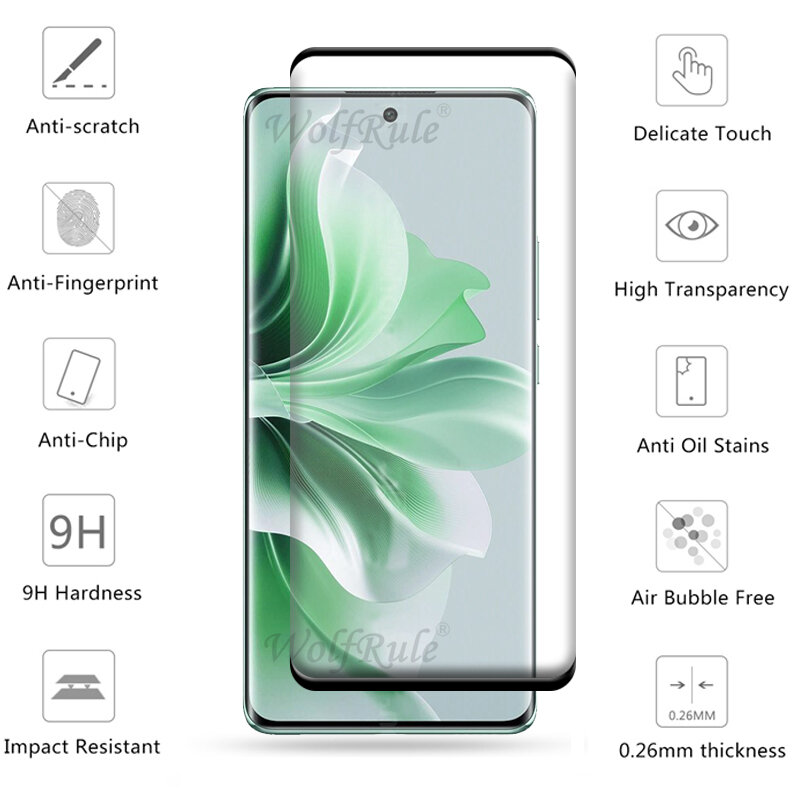 4-in-1 For Reno 11 5G Glass OPPO Reno 11 Tempered Glass Full Cover Curved 9H HD For Screen Protector Reno11 Reno 11 Lens Glass