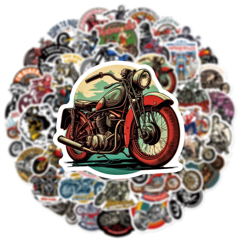 50 Stück coole Motorrad Serie Graffiti Aufkleber geeignet für Laptop Helme Desktop-Dekoration DIY Aufkleber Spielzeug Großhandel