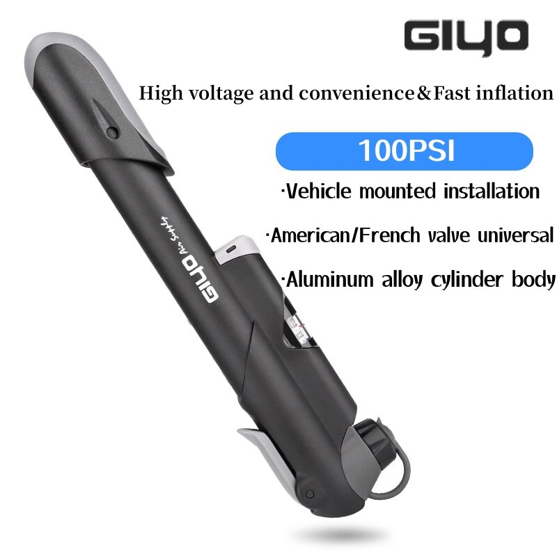 GIYO Original Bicycle Inflator Outdoor Accessories Barometer Mini Portable Pump For Schrader valve  French valve SV (AV)  PV(FV)