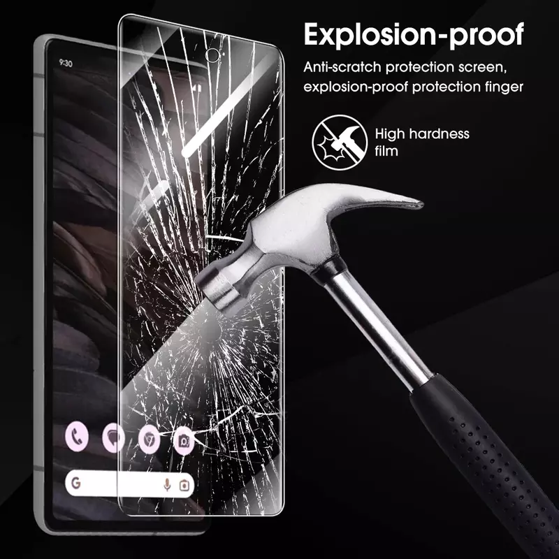 For Google Pixel 6A 7A Pixel 7 Pixel 8 1-3pcs Front Screen Protector Tempered Glass with Phone Camera Lens Protective Glass Film