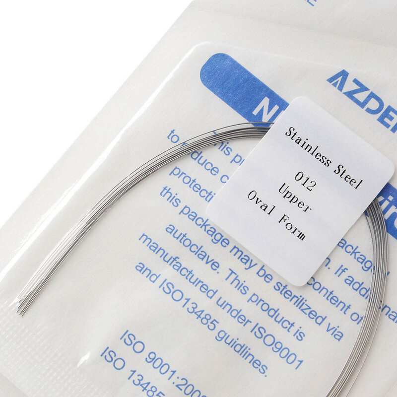 AZDENT – fil d'arc dentaire en acier inoxydable, rond/rectangulaire, ovale, outil de dentiste, 10 pièces/paquet