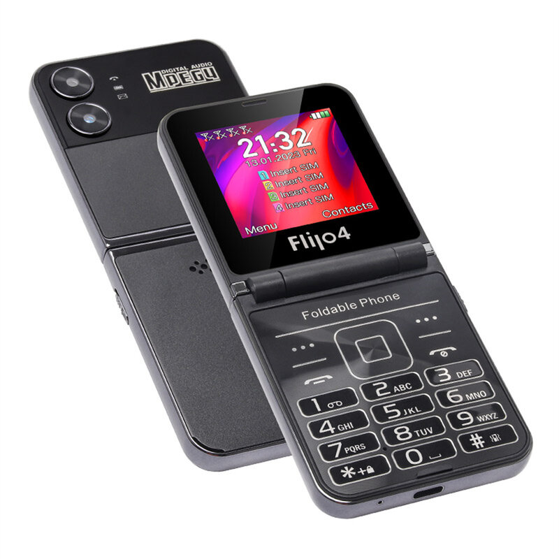 Складной телефон-раскладушка UNIWA F265, два экрана, одинарная большая нано-кнопка, 2G, телефон для пожилых людей, аккумулятор 1400 мАч, английская клавиатура