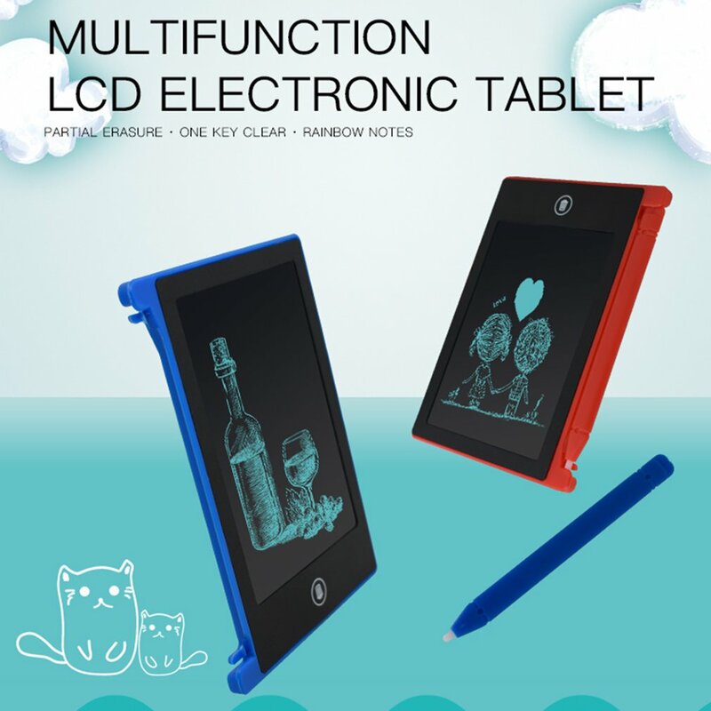 Tablette LCD 4.4 pouces pour enfants, bloc-notes interactif éducatif pour peinture numérique et dessin