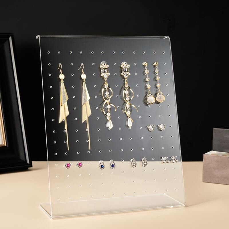 50/80 Holes Earrings Display Stand Ear Studs Holder Acrylic Jewelry Display Holder Earring Showcase Storage Shelf Rack
