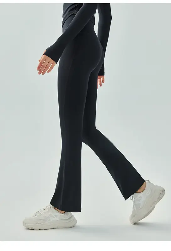 Pantalones de campana de Yoga, cintura alta y glúteos hermosos, pantalones casuales de Fitness Micro-pull, pantalones elásticos ajustados de pierna ancha.