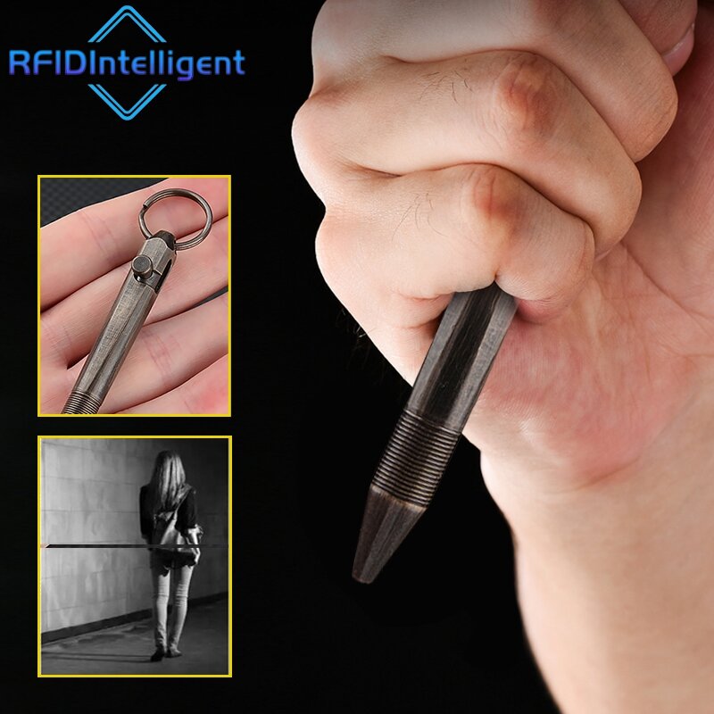 Przenośny mosiężny długopis taktyczny uczeń długopis biurowy narzędzia do pisania awaryjnego brelok do kluczy wyłącznik szkła materiały survivalowe