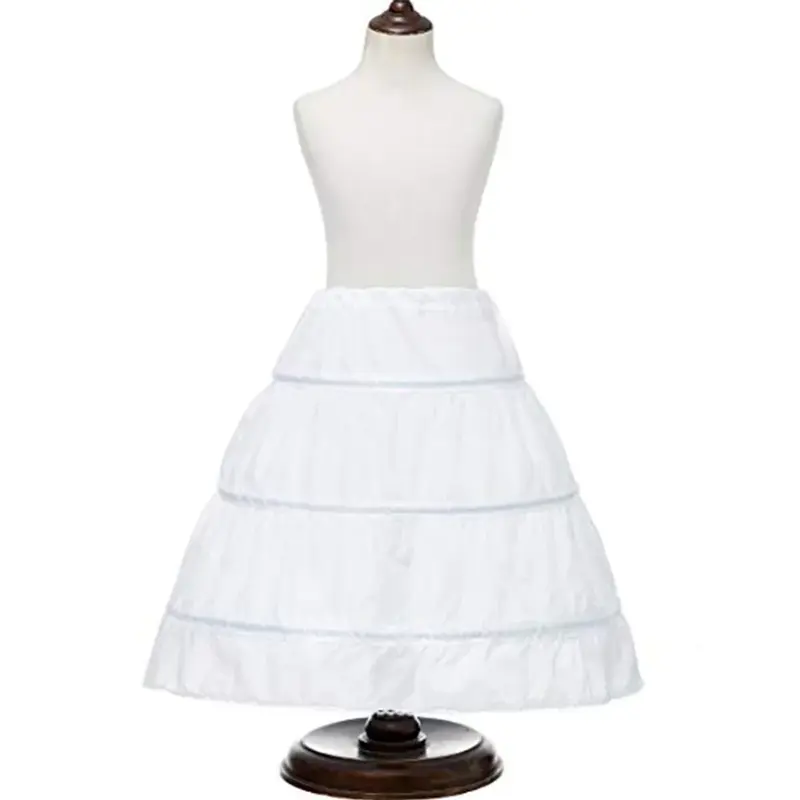 Children Kid Girl Dress Petticoat Crinoline Underskirt Wedding Accessories For Flower   fluffy petticoat skirt 3 Hoops