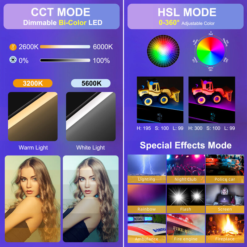 Hot Selling Highlight LED Colorful Photography Portable Handheld Fill Light Stick Suitable For Photo Studio Accessories
