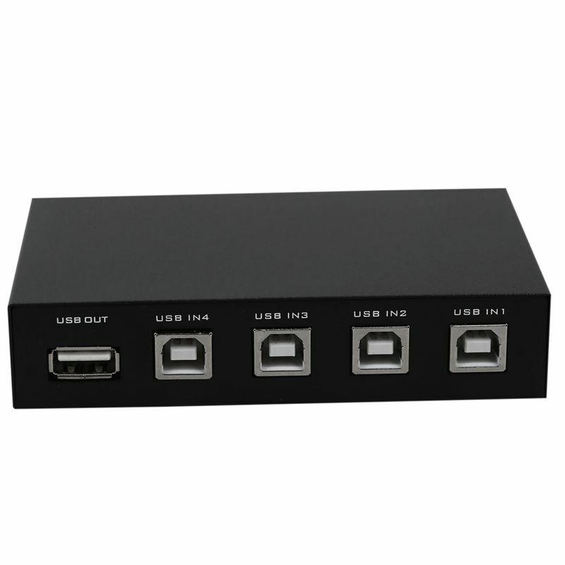 Newest Mini 4 Ports USB Printer Scanner Sharing Share Switch Splitter Box Hub