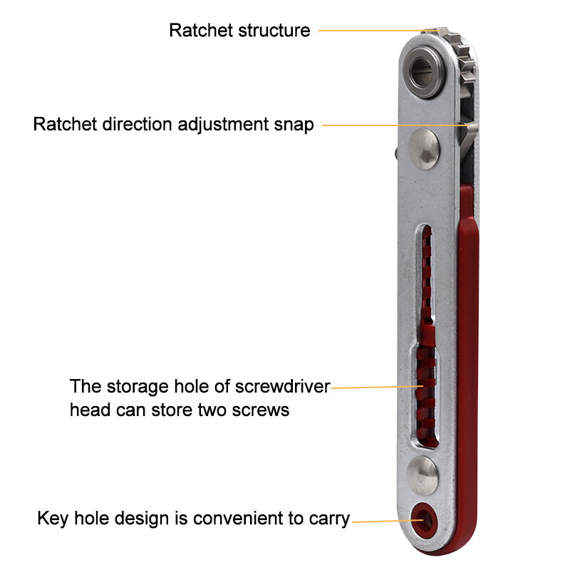 1PC Mini Ratchet ประแจหกเหลี่ยม Torx การควบคุมแบบสองทิศทางสำหรับ Single/Double Head ไขควงเจาะเครื่องมือ Bits 1/4 "(6.35มม.)