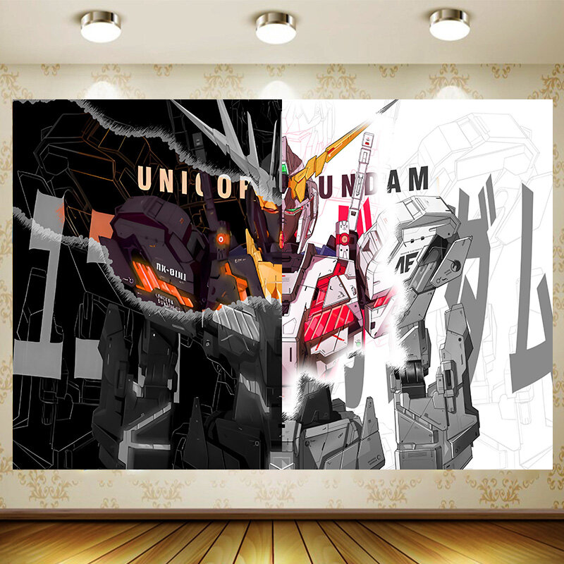 GUNDAM Background Birthday Party Supplies Decoration Customize game Backdrop Baby Shower Banner Kid Faovr Room Decor