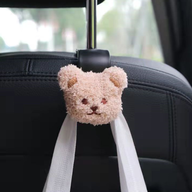 INS Cute głowa misia Storage Organizer oparcie siedzenia samochodu uchwyt oparcie siedzenia hak uniwersalne akcesoria samochodowe wnętrze
