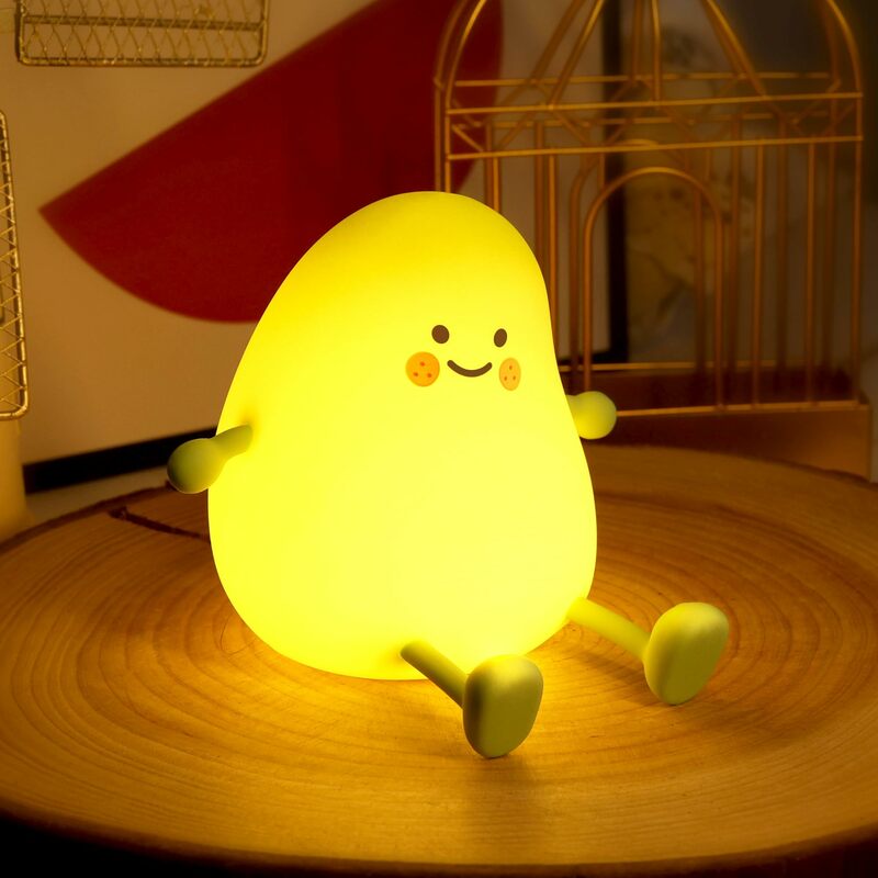 Silikonowa lampa owocowa LED z lampka nocna z USB Mango na prezent dla dziecka wystrój sypialni pary lampki nocne