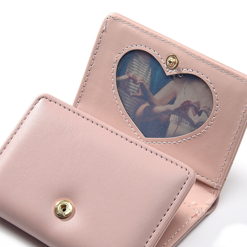 Новый милый мультяшный женский короткий кошелек из искусственной кожи, сумка для карт, женский складной кошелек, маленький кошелек для монет, держатель для карт, клатч, монетница