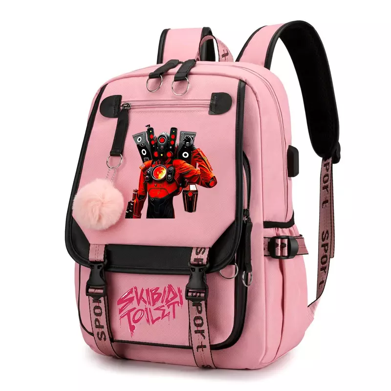 Skibidi-mochila impermeable de alta capacidad para mujer, morral escolar para ordenador portátil, bolsa para libros de viaje
