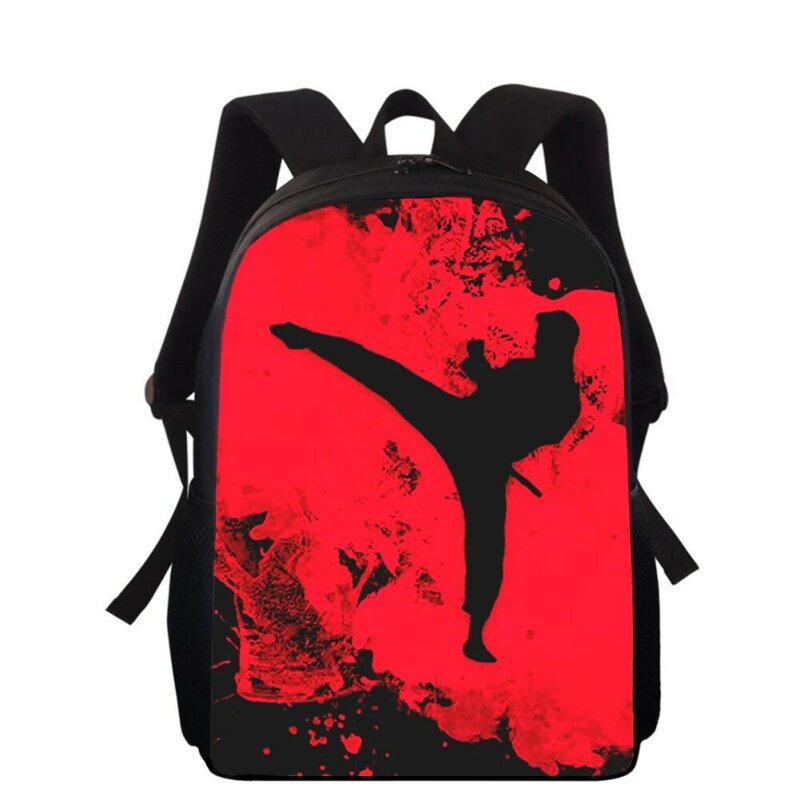 Kungfu Taekwondo 16" 3D Print Kids Backpack Primary School Bags for Boys Girls Back Pack Students School Book Bags