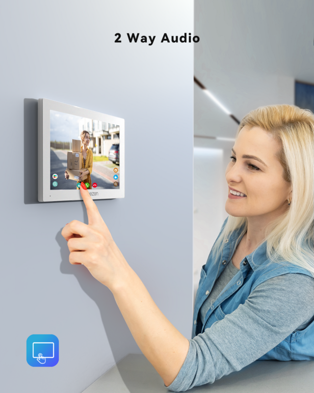 Tmezon 7 Zoll 4-Draht 1080p Video Türklingel Intercom-System mit 1080p kabel gebundenen Tür kamera Tuya App RFID & Monitor entsperren Touchscreen