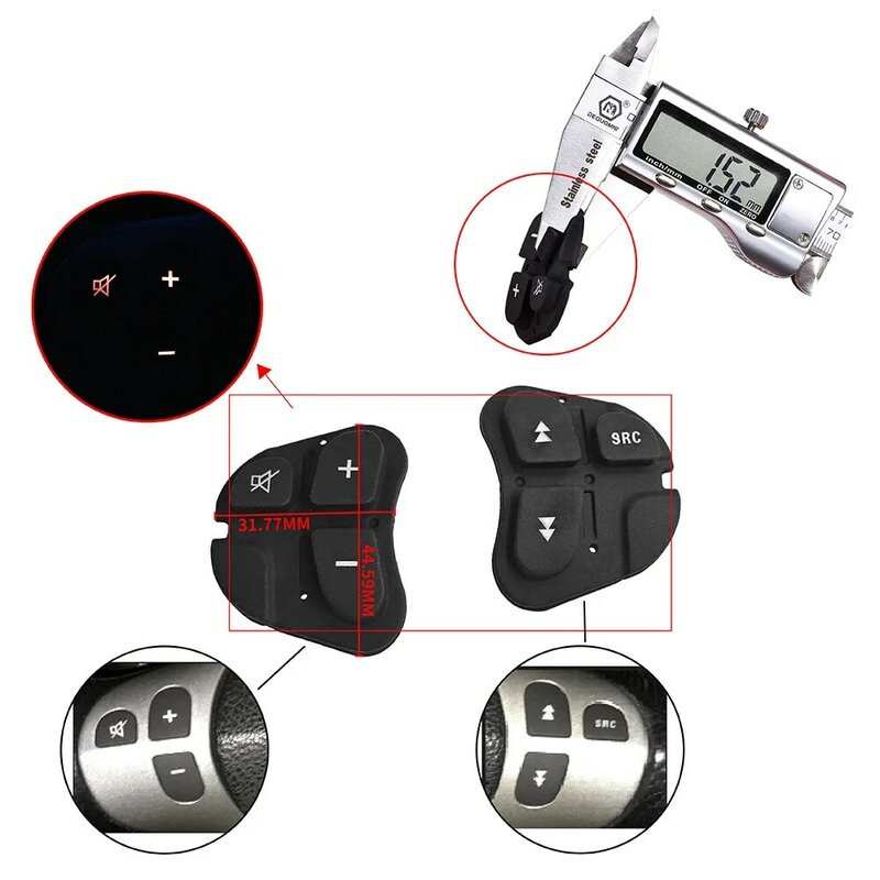 Fit For Alfa Romeo 147 156 166 GT Car Multi Function Push Rubber Steering Wheel Audio Button