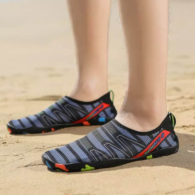 Chaussures d'eau unisexes à séchage rapide pour hommes, chaussures d'eau pieds nus, plates, marche à la plage, degré d'usure, été, taille 35-46