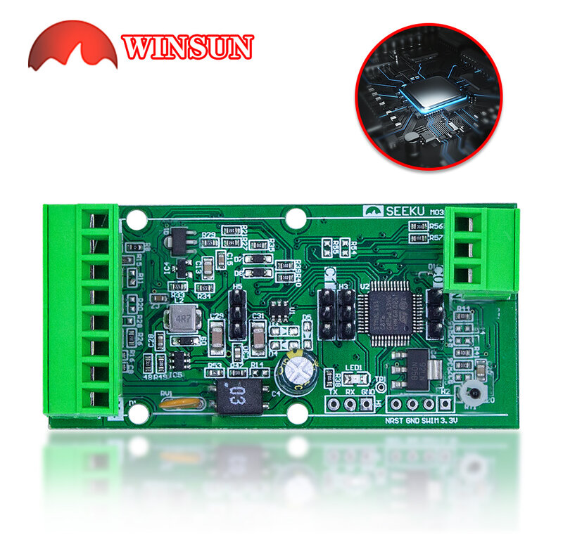 WSM03 Temperatuur Acquisitie Ad K Type/PT100 Thermokoppel Ingang En 0-10V Da Output Met Digitale Buis transmissie Module