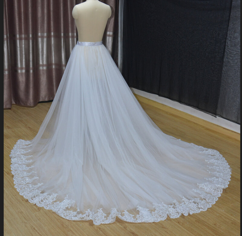 Biała odpinana 4 warstwy tiulowa spódnica spódnica ślubna spódnica ślubna długi tiul na imprezę spódnica na zamówienie