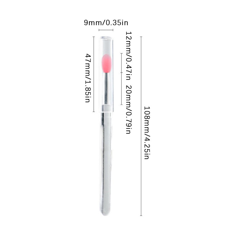 Portátil Silicone Lip Brush com tampa, macio multifuncional Lip Balm aplicador, batom, Lipgloss, pincéis de maquiagem sombra, 1pc