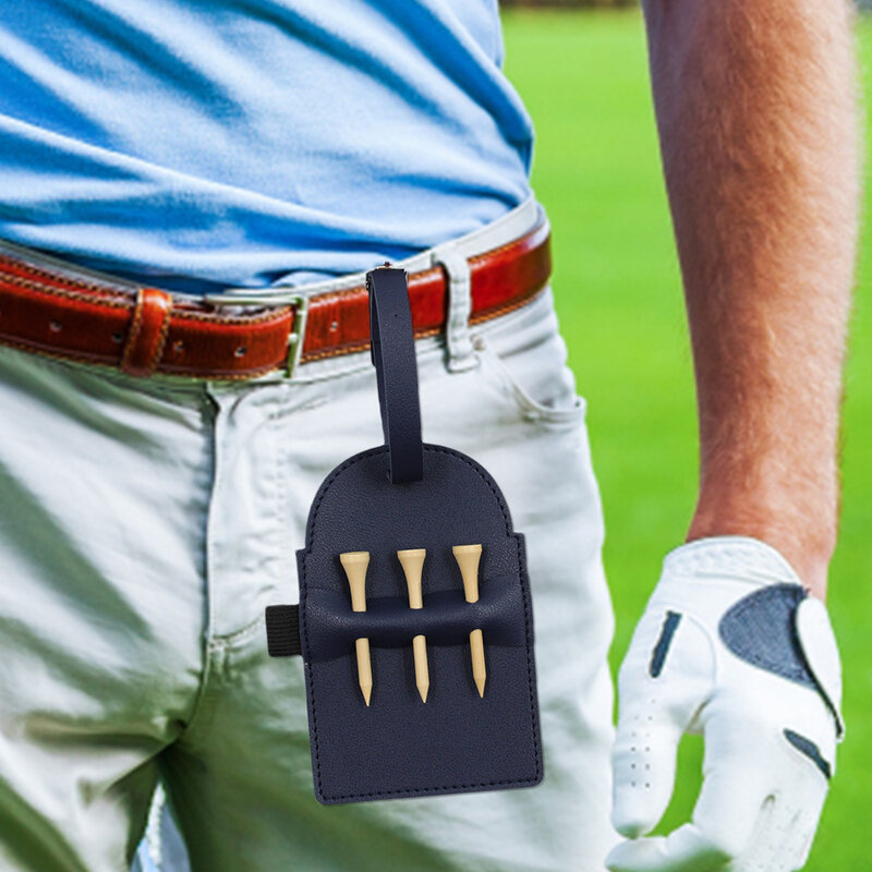 Держатель для тройников для гольфа из искусственной кожи, сумка для хранения мячей для гольфа, карманные принадлежности для гольфа, аксессуары