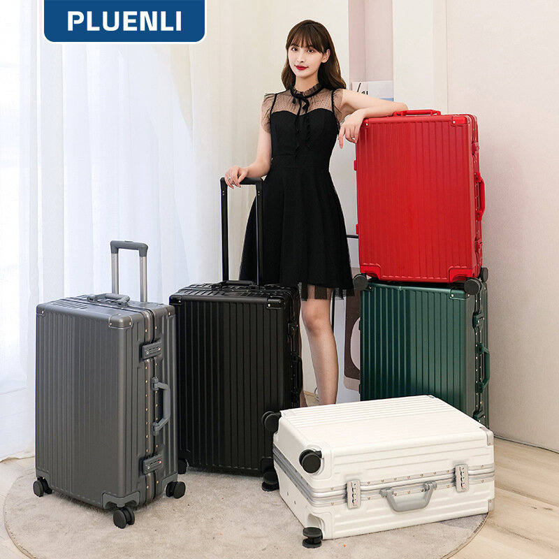 PLUENLI-maleta de ruedas Universal con marco de aluminio, maleta con ruedas, equipaje de Negocios, nuevo