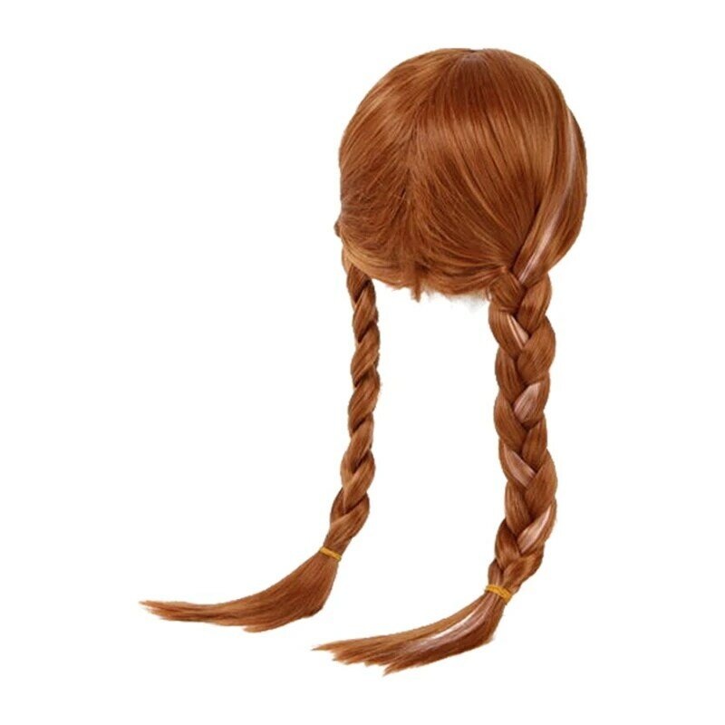 Wig untuk Cos Wig Anime "Frozen" Anna Double Whip Elsa putri Wig Halloween anak-anak