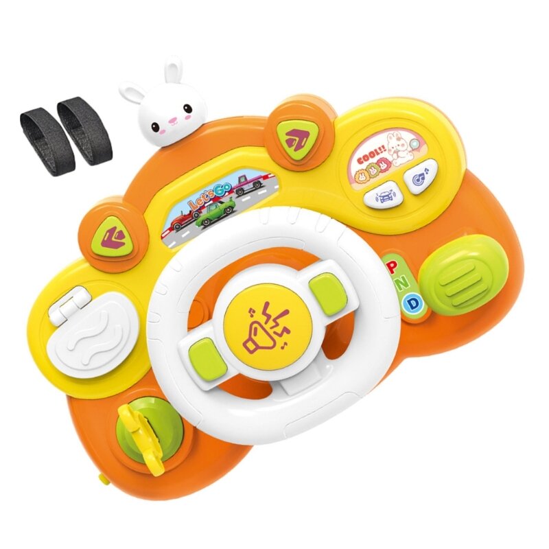 Cartoon Steering Wheel Driving Car Toy Musical Educational Toy Simulation Sounding Steering Wheel Driver Toy for Kids