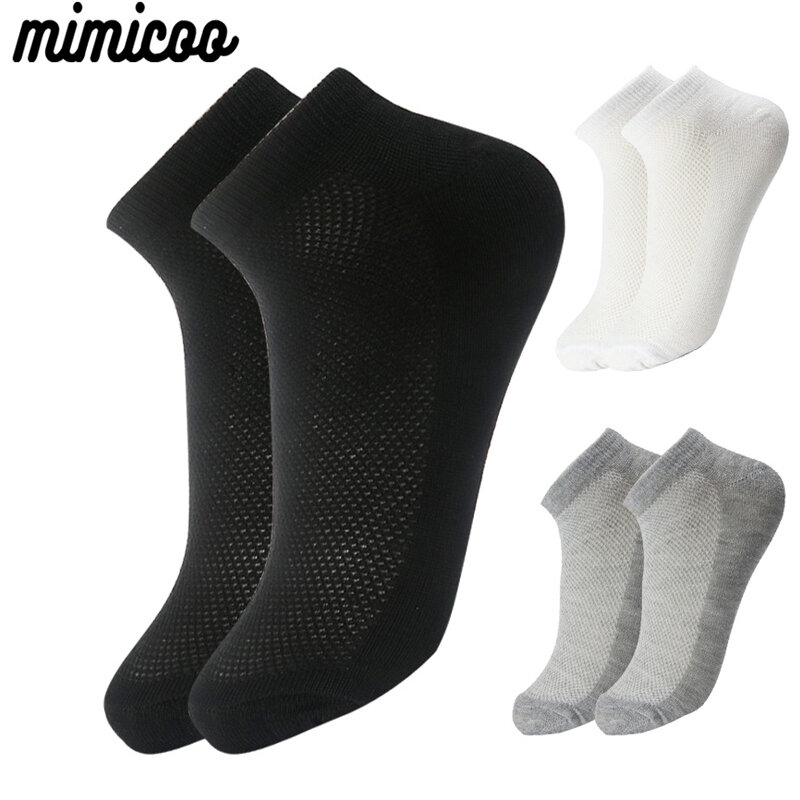 6 paia calzini da uomo traspiranti caviglia corta elastico tinta unita maglia cotone di alta qualità Business Unisex Sokken Plus Size EU38-47